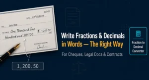 Write numbers in words for cheque