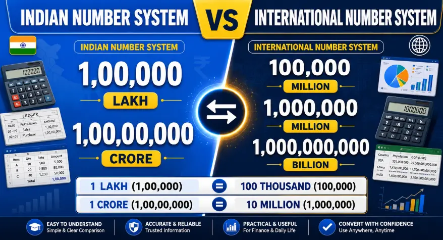 Indian number system vs international number system comparison thumbnail.