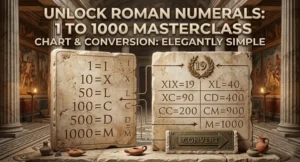 Roman numerals 1 to 1000 complete chart and conversion guide